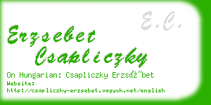 erzsebet csapliczky business card